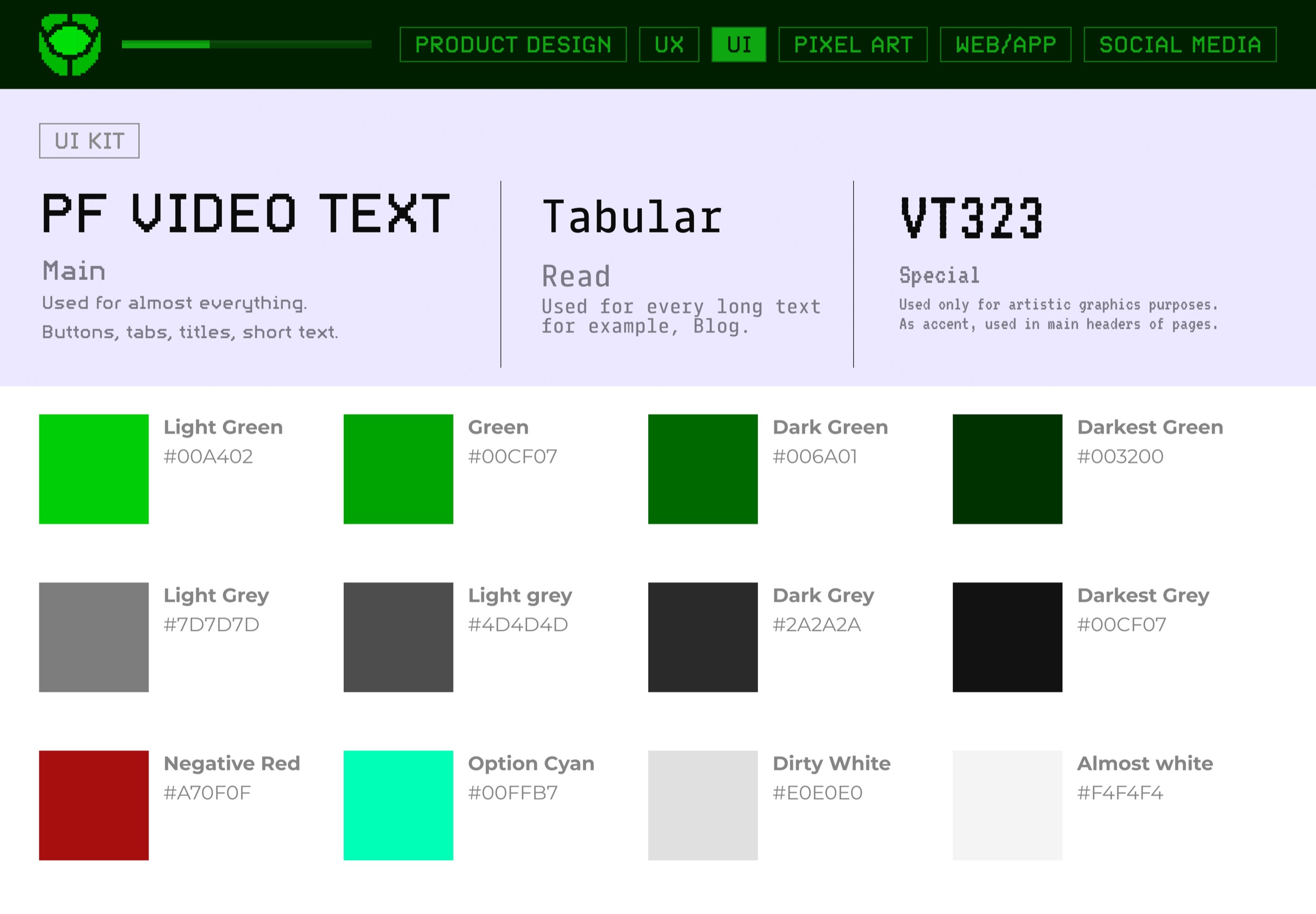 UI kit: typography and color