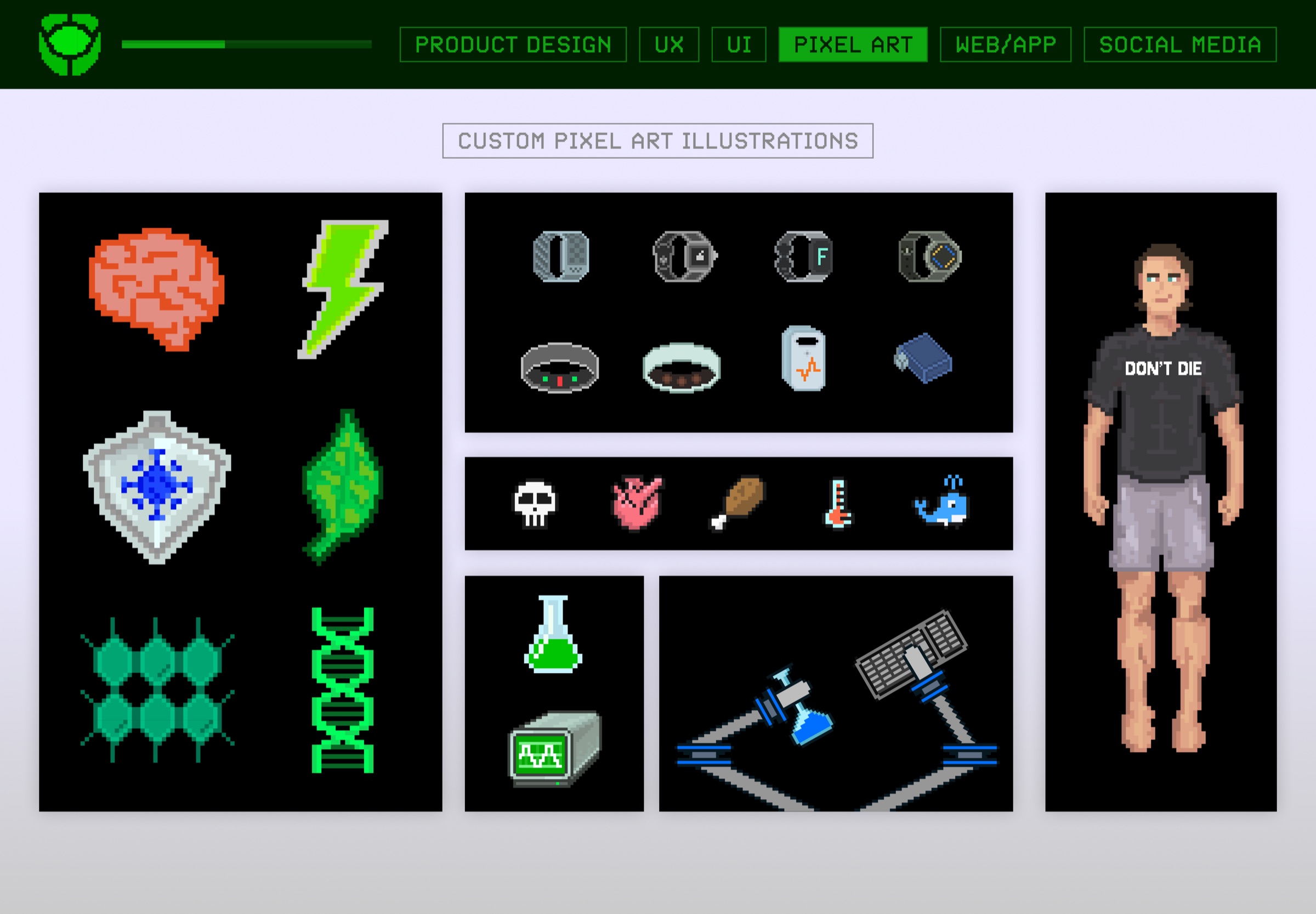 Custom pixel art illustrations