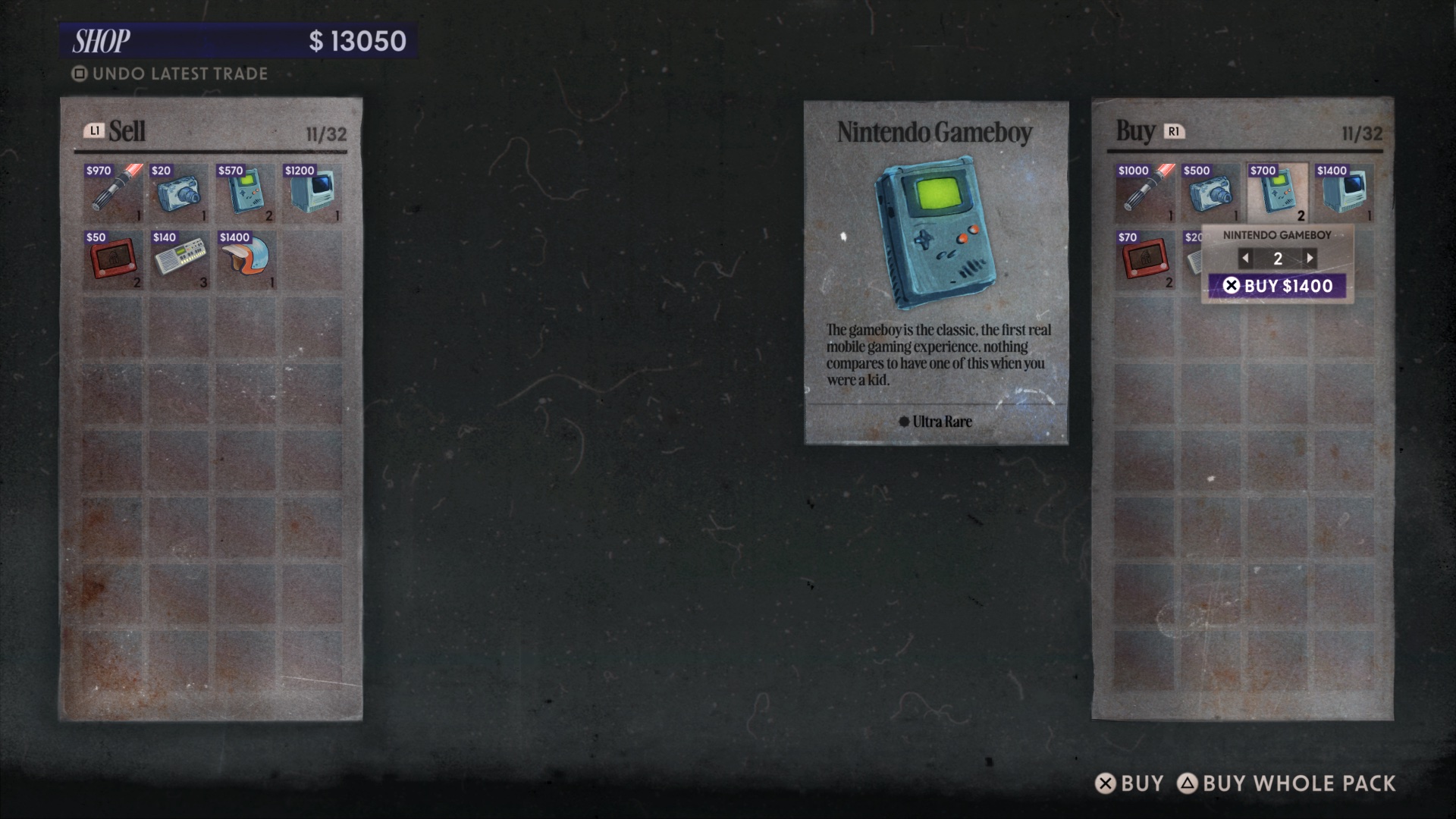 Shop screen